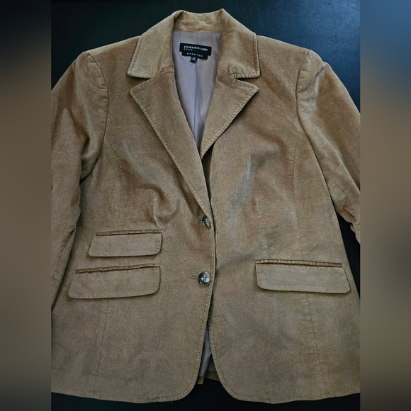 NWT - Jones New York Tan Stretch Corduroy Blazer - Size 14W - Picture 3 of 9